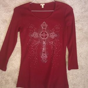 Red Reba Cross Blouse